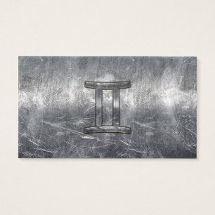 Gemini Sign in Distressed Siver Steel Style