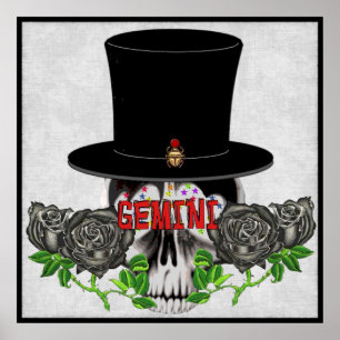 Gemini Skull Poster