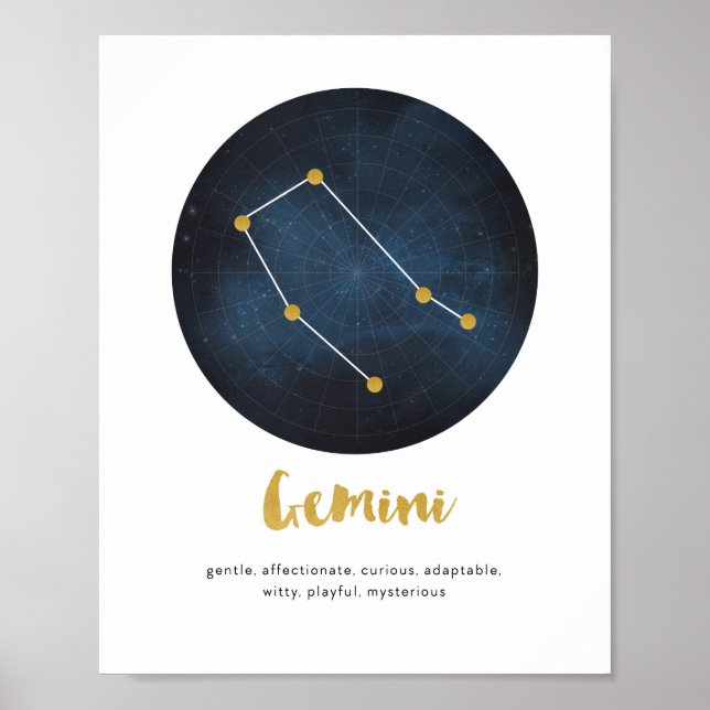 Gemini star sign print (Front)