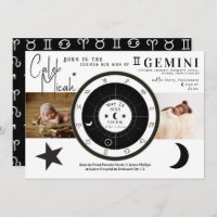 Gemini Sun & Moon Sign Zodiac Birth Announcement