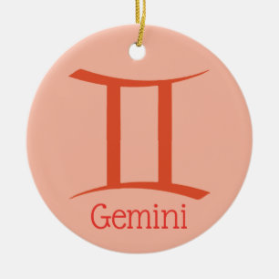 Gemini Sun Sign Zodiac Symbol Ceramic Tree Decoration