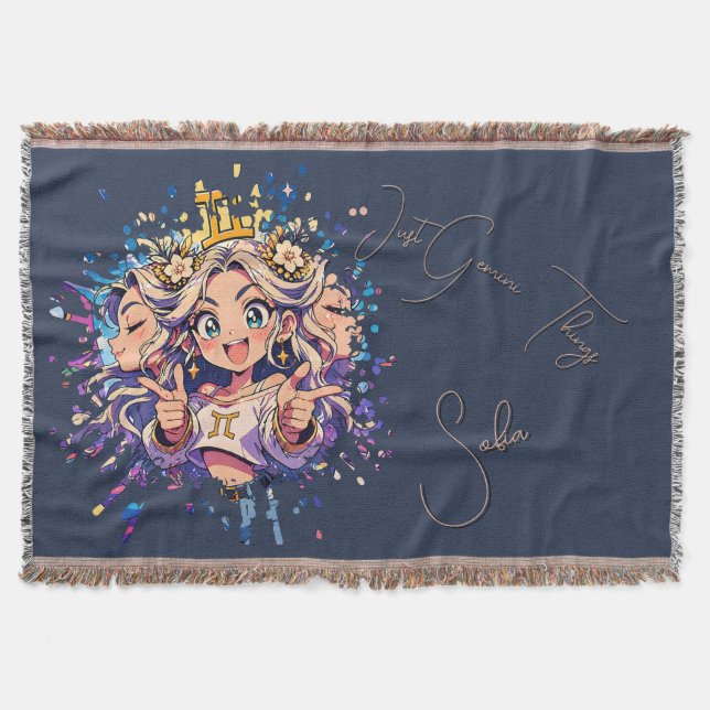 Gemini Sweet 16 Custom Name Blanket (Front)