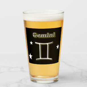 Gemini symbol glass