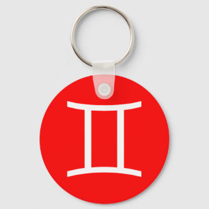 Gemini Symbol Key Ring