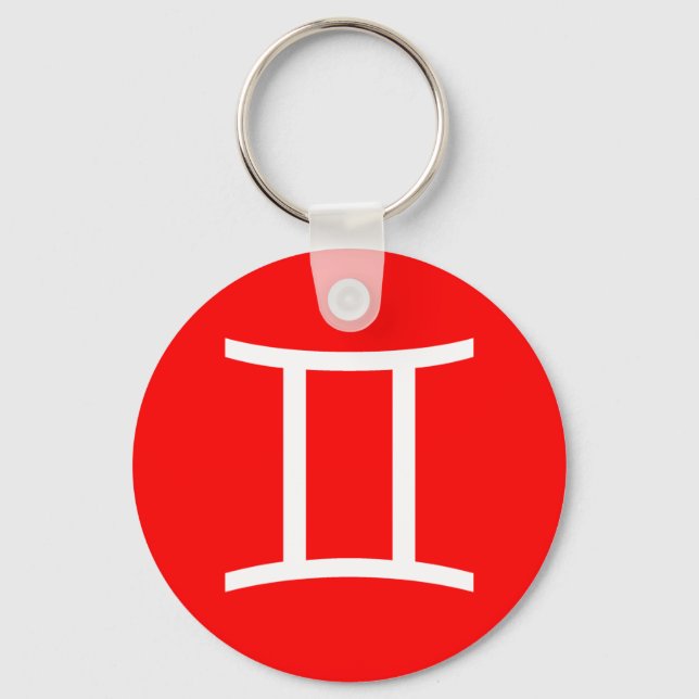 Gemini Symbol Key Ring (Front)