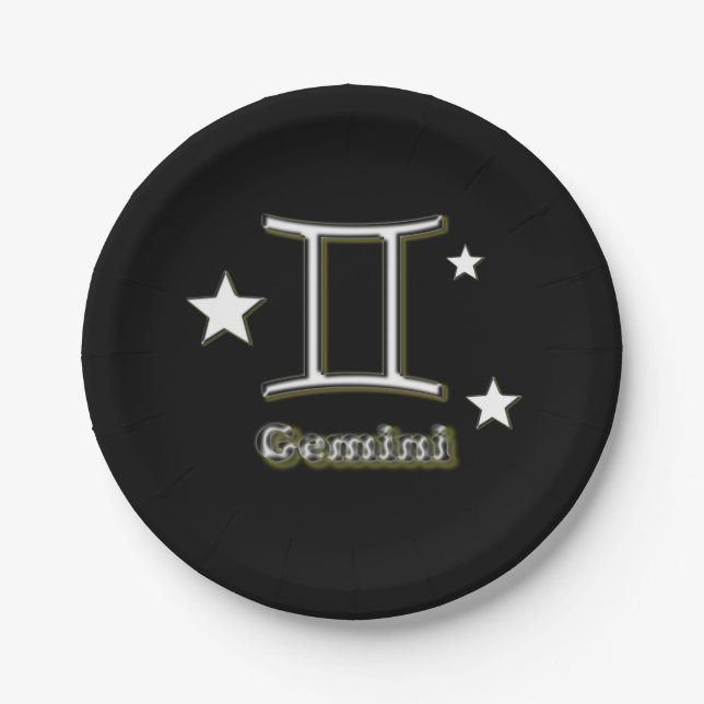 Gemini symbol paper plate (Front)