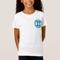 GEMINI T SHIRT - Girls' Zodiac Symbol White Tee