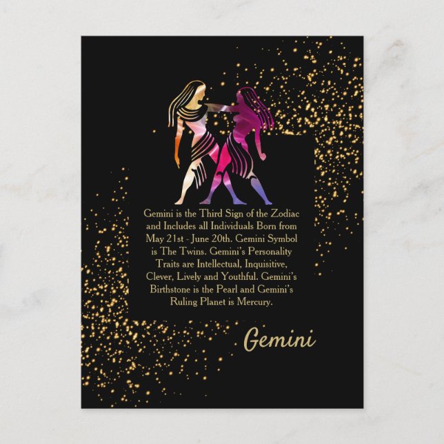 Gemini the Twins Postcard (Front)