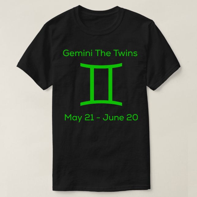 Gemini The Twins Zodiac T-Shirt (Design Front)