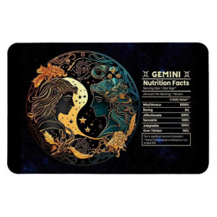 Gemini-Themed Nutritional Value Magnet