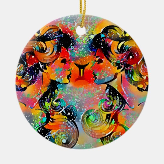 Gemini Tijuana Ceramic Tree Decoration (Front)