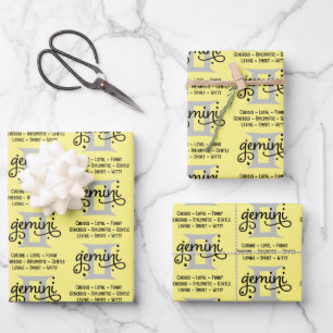 Gemini Trait Wrapping Paper Sheets 