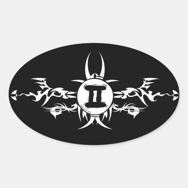 Gemini Tribal Dark Stickers (Front)