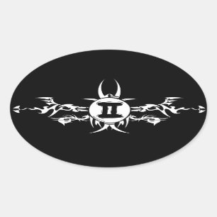 Gemini Tribal Dark Stickers