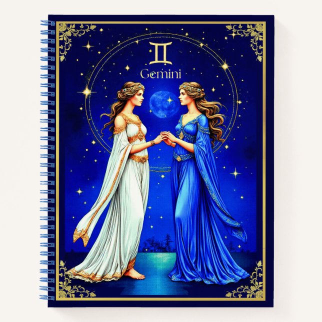Gemini Twins Beneath a Starry Sky Journal  (Front)