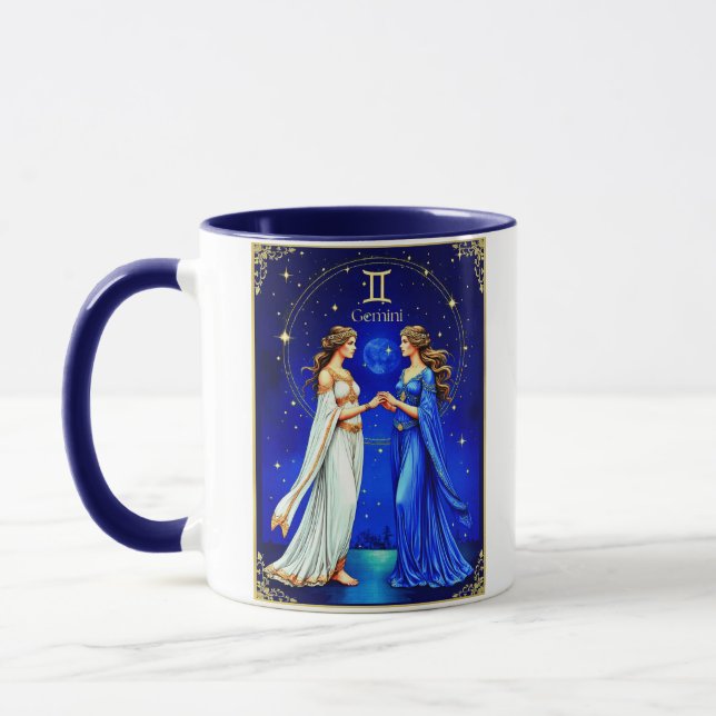 Gemini Twins Beneath a Starry Sky Mug (Left)