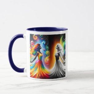 Gemini Twins Colour & Black and White Horoscope Mug
