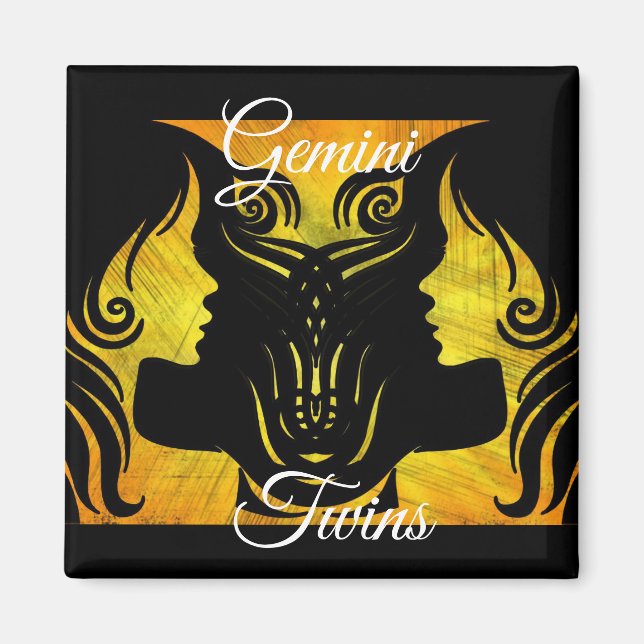Gemini Twins Zodiac Horoscope Sign Magnet (Front)
