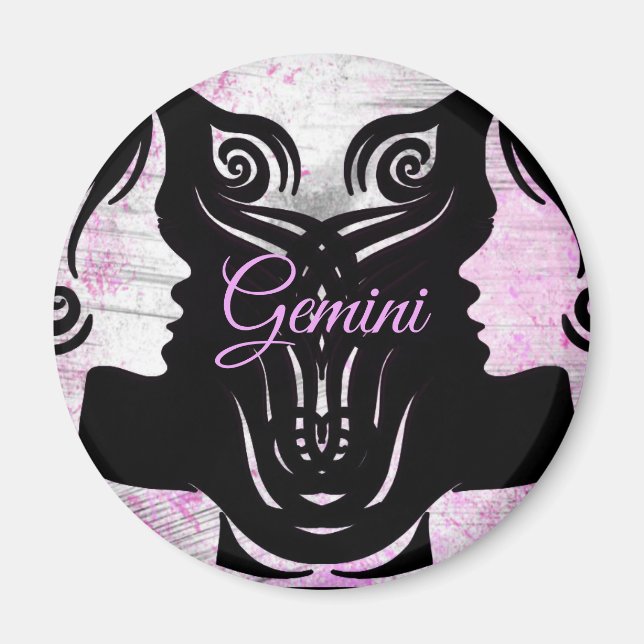 Gemini Twins Zodiac Horoscope Sign Magnet (Front)
