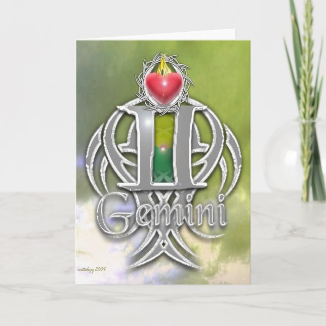 GEMINI valentines day or birthday card (Front)