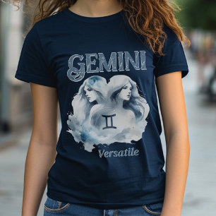 Gemini Versatile Watercolor Twins Zodiac Sign T-Shirt