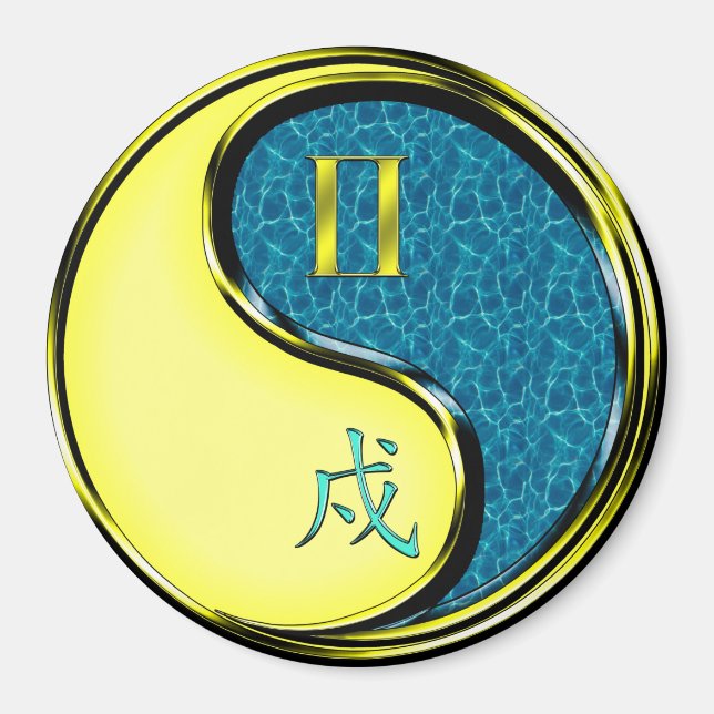 Gemini & Water Dog Magnet (Front)