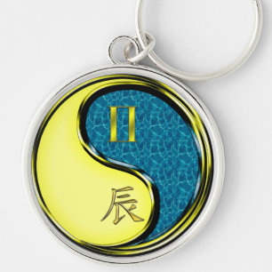 Gemini & Water Dragon Key Ring