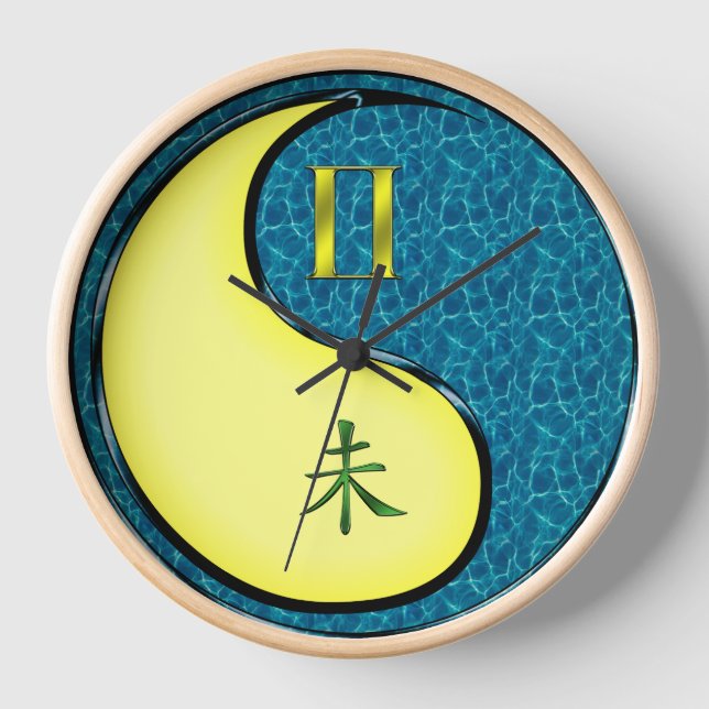 Gemini & Water Goat Clock (Front)
