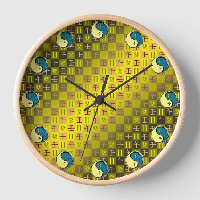 Gemini & Water Horse Clock (Front)