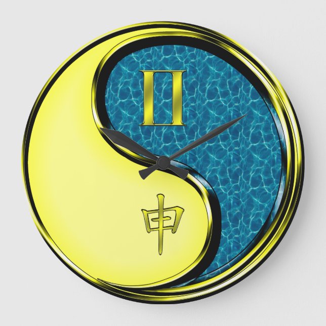 Gemini & Water Monkey Large Clock (Front)