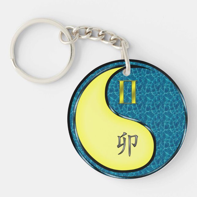 Gemini & Water Rabbit Key Ring (Front)