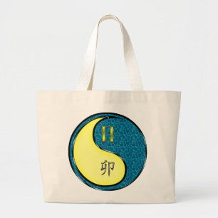 Gemini & Water Rabbit Large Tote Bag