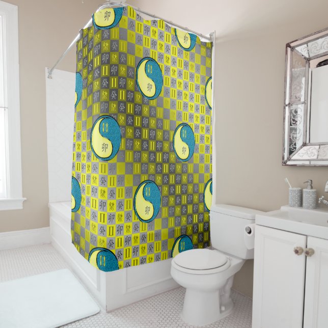 Gemini & Water Rabbit Shower Curtain (In Situ)