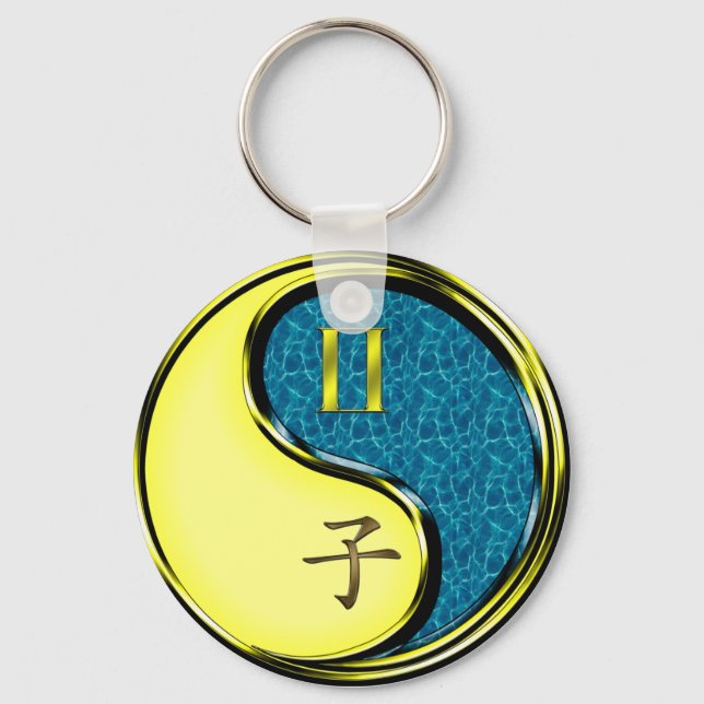 Gemini & Water Rat Key Ring (Front)