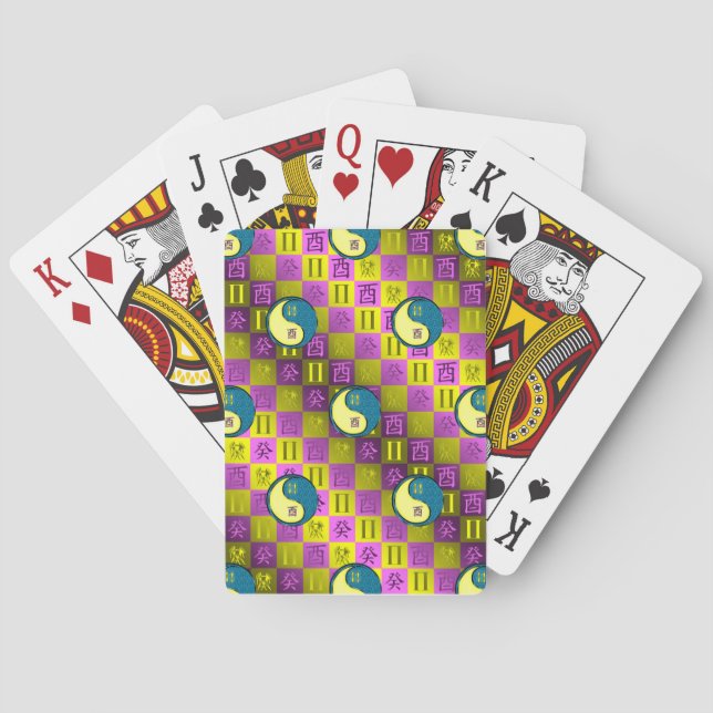 Gemini & Water Rooster Playing Cards (Back)
