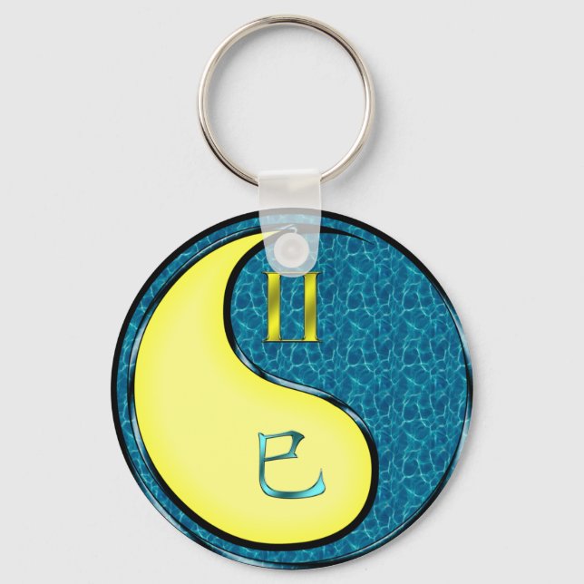 Gemini & Water Snake Key Ring (Front)