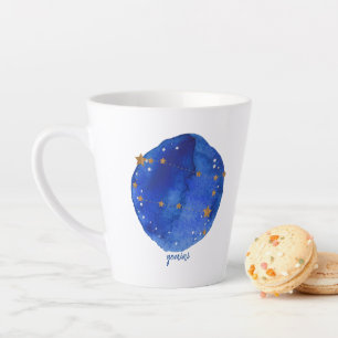 Gemini Watercolor Night Sky Constellation Zodiac Latte Mug