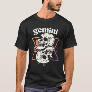 Gemini Witchcraft Zodiac Signs Skull Constellation T-Shirt