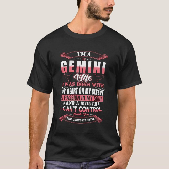 Gemini Women Astrology Zodiac Wife Gemini T-Shirt (Front)