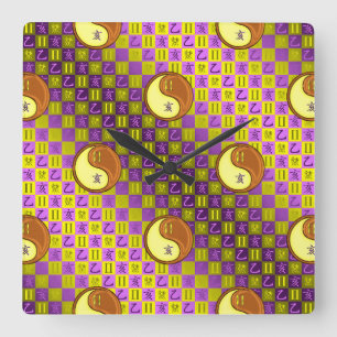 Gemini & Wood Boar Square Wall Clock