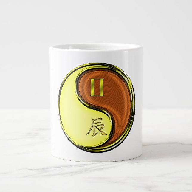 Gemini & Wood Dragon Large Coffee Mug (Front)