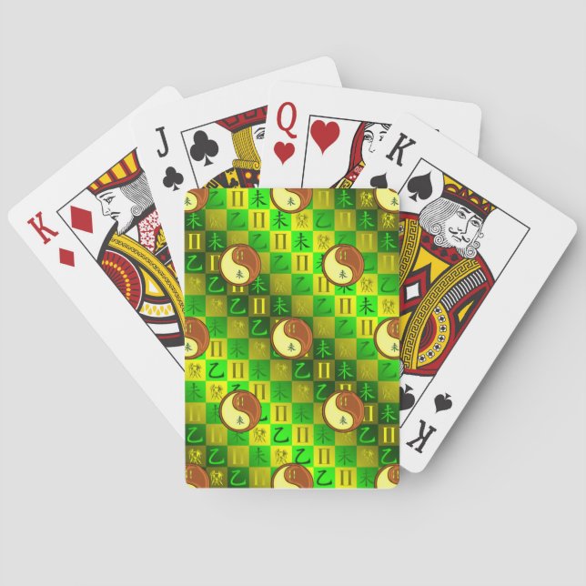 Gemini & Wood Goat Playing Cards (Back)