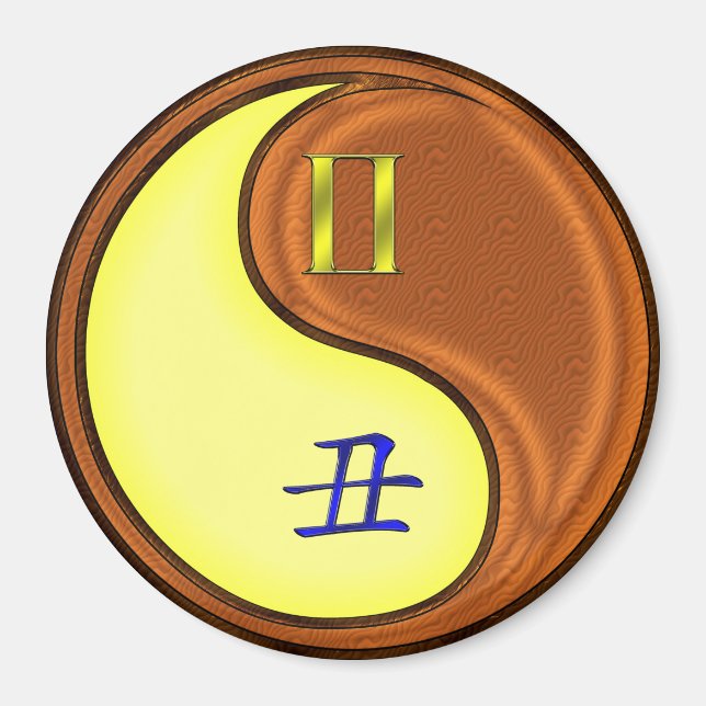 Gemini & Wood Ox Magnet (Front)
