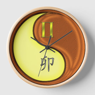 Gemini & Wood Rabbit Clock