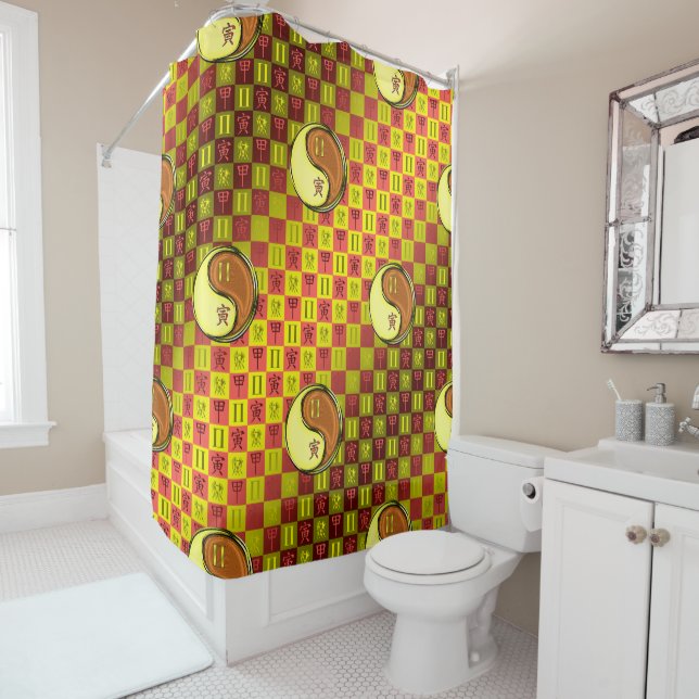 Gemini & Wood Tiger Shower Curtain (In Situ)