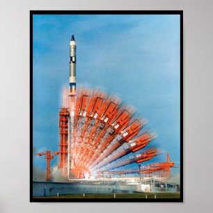 Gemini X Rocket Launch Time Lapse Photograph Poster