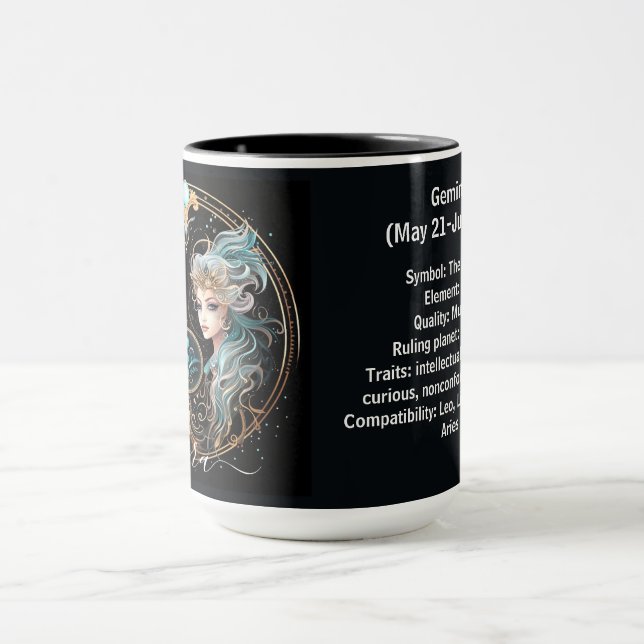 Gemini Zodiac Art for May 21–June 20  Mug (Center)