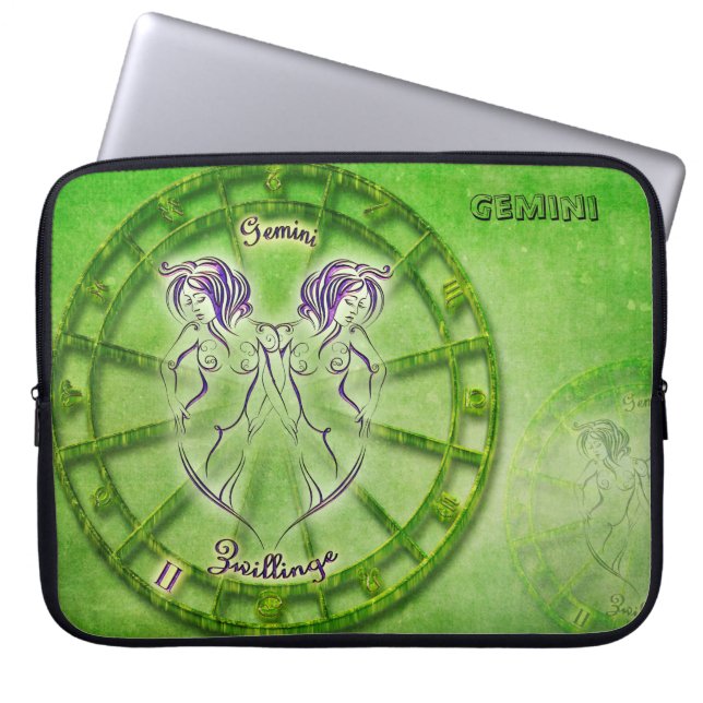 Gemini Zodiac Astrology design Laptop Sleeve (Front)