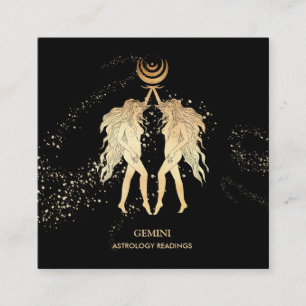 *~* GEMINI    Zodiac Astrology Readings Moon Twins Square Business Card