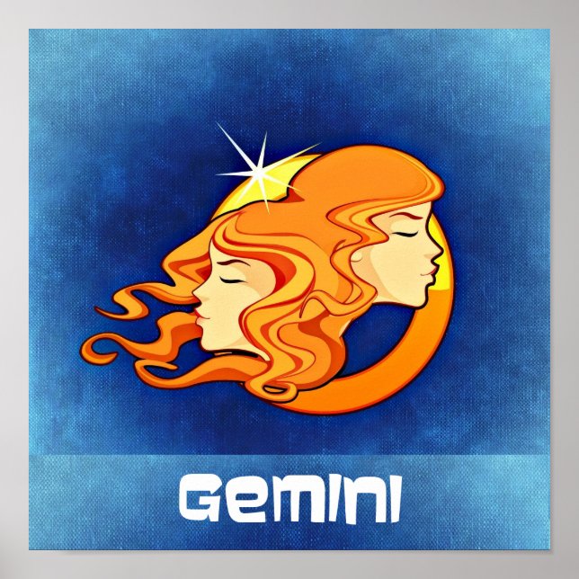 Gemini Zodiac Astrology Symbol Poster (Front)